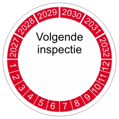 keuringssticker rood 4cm 2027 volgende inspectie