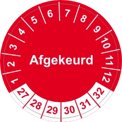 Keuringssticker 2027 rood afgekeurd 3cm