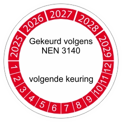 keuringssticker rood 2027 3cm NEN 3140