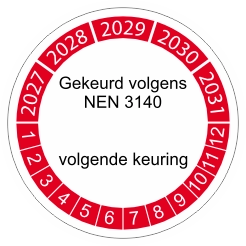 keuringssticker rood 2027 3cm NEN 3140