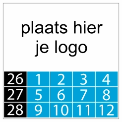 Keuringssticker vierkant blauw 2022