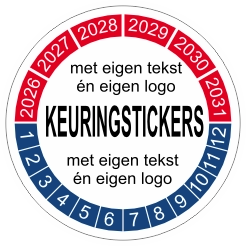 Keuringsticker rood blauw 2022