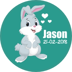 Konijn geboortesticker