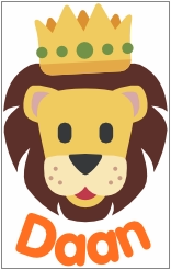 Koningsdag Leeuw Met Naam - Textiel Acetaatzijde