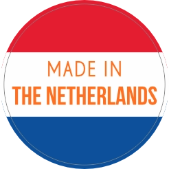 Made in The Netherlands rond met oranje