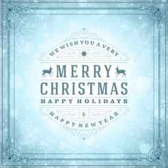 Merry christmas zilver blauw