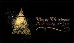 Merry Christmas zwart goud
