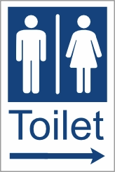 Toiletten pijl (dibond)