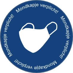 Mondkapje verplicht ronde sticker