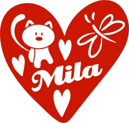 Naamsticker hart met uitsparing