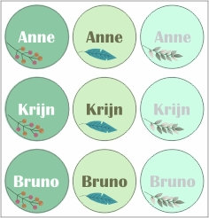 Natuur namen stickervel
