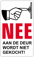 NEE aan de deur