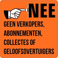 NEE sticker vierkant oranje