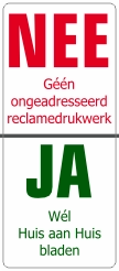 Nee-Ja sticker verticaal metallic