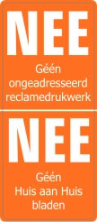 Nee-Nee sticker verticaal oranje