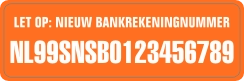Nieuw Bankrekeningnummer Oranje