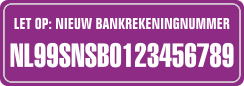 Nieuw Bankrekeningnummer Paars