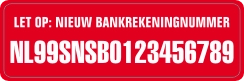 Nieuw Bankrekeningnummer Rood