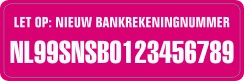 Nieuw Bankrekeningnummer Roze