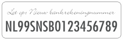 Nieuw Bankrekeningnummer Sier Grijs