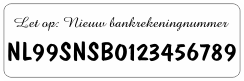 Nieuw Bankrekeningnummer Sier