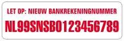 Nieuw Bankrekeningnummer WitRood