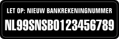 Nieuw Bankrekeningnummer ZwartWit