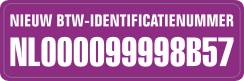 Nieuw btw-identificatienummer Paars sticker