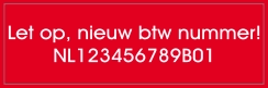 Nieuw BTW nummer Rood sticker