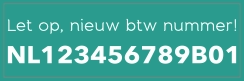 Nieuw BTW nummer Turkoois stickers