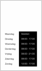 Openings tijden sticker
