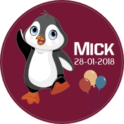 Pinguin geboortesticker