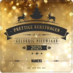 Prettige kerstdagen metallicsticker