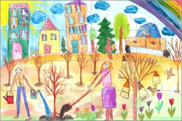 Puzzel tekening kind
