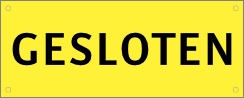 Raam spandoek gesloten