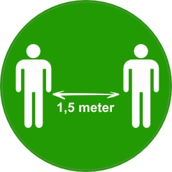 Ronde sticker 1,5 meter afstand