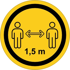 Ronde sticker houd afstand