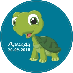 Schildpad geboortesticker