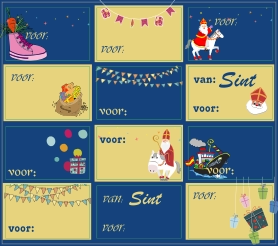 Sinterklaas stickervel aanpasbaar