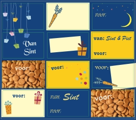 Sinterklaas stickervel blauw
