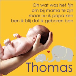 Spandoek Blij geboren