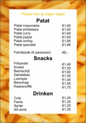 Spandoek menu snackbar