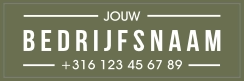 Sticker olijfgroen bedrijfsnaam