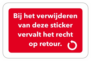 Sticker void retournering