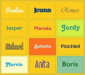Stickervel namen geel