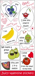 Stickervel Valentijn fruit