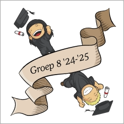 Stoeptegel Groep 8 Afscheid Illustratie