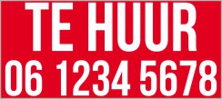 Te huur Telnr PVC Bord