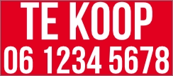 Te koop Telnr (Achter Glas Sticker)