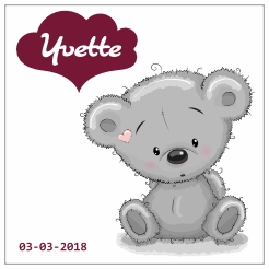 Teddy geboortesticker